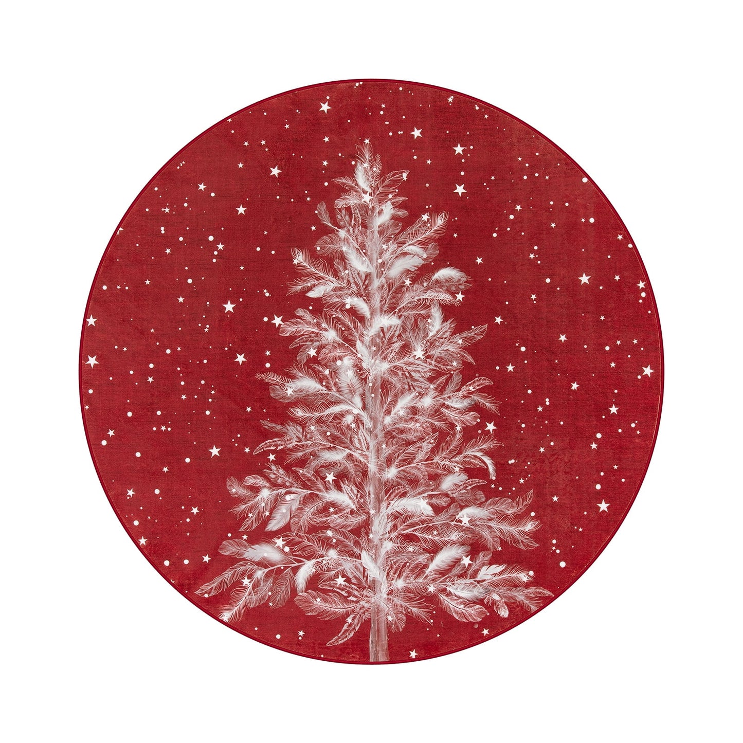 Lahome Christmas Round Rug Area Rug Red Christmas Tree Rug Washable Rug Indoor Carpet Decorative Circle Rug Round Non Slip Soft Rug Holiday Decor for Kitchen Bedroom Nursery