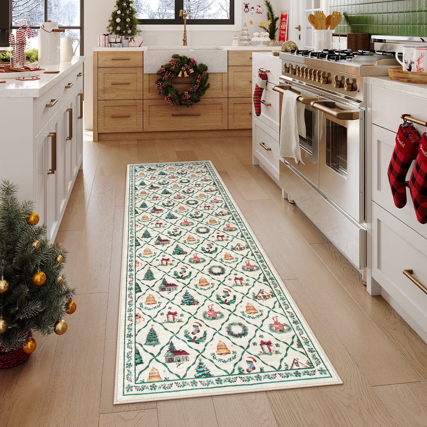 Lahome Decor Moroccan Boho Area Rugs,Large Washable Bedroom Rugs,Soft Non Slip Non-Shedding Kitchen Mat Indoor Office Carpet for Living Dining Playroom Nursery