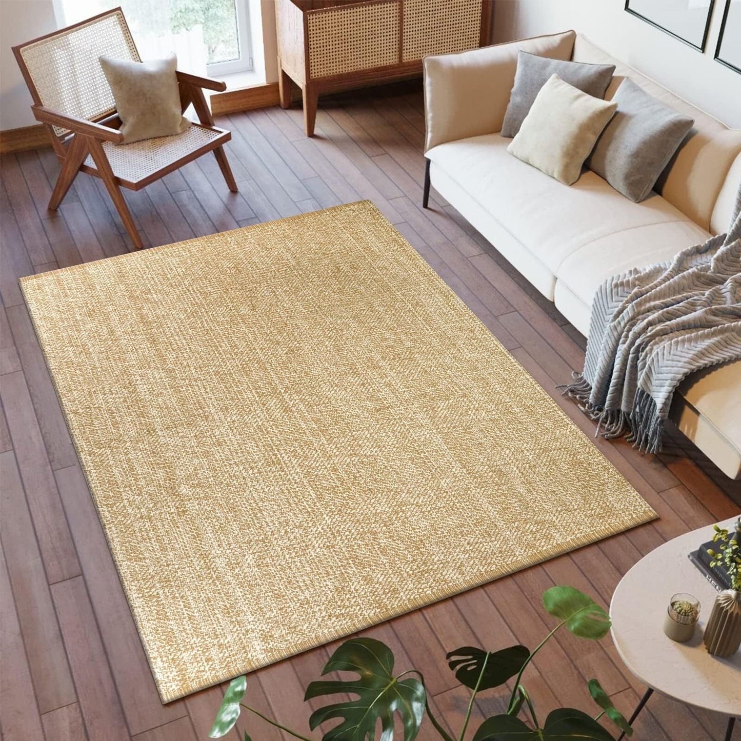 SUNDEREY Washable Bedroom Rugs,Area Rug, Bohemian Kitchen Rug, Cotton Woven Entryway Rug, Modern Braided Door Mat,Stain Resistant Boho Rug Low-Pile Throw Rug for Dining Room Office Walmart Walmart 4' x 6' Khaki