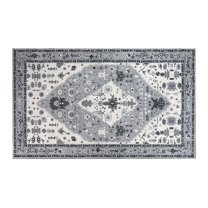 Wonnitar Boho Tribal Entryway Rug, Washable Area Rug for Kitchen Non Slip Stain Resistant, Low Pile Vintage Cottage Throw Rug for Bedroom Bathroom Laundry Room