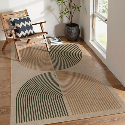 RUG ROBOT Easy Jute Rug, Washable Non Slip Area Rugs for Living Room, Modern Rainbow Indoor Outdoor Rugs, Farmhouse Carpet Natural Rug for Dining Room Bedroom Deck Porch