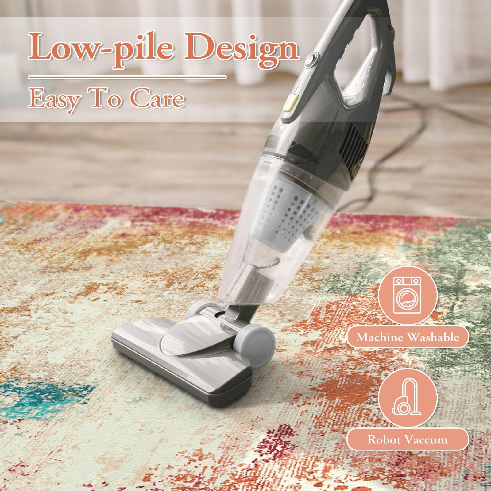 RUG ROBT Abstract 5'x7' Rug, Washable Colorful Bathroom Rug Non-Slip,Low-Pile Entryway Rug Indoor Mat,Soft Modern Throw Rug for Entrance Entry Kitchen Bedroom