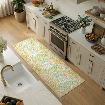 Lahome Washable Area Rug, Floral Rugs for Living Room, Non-Slip Soft Ultra Thin Boho Carpet for Bedroom Dining Room Under Table, Botanical Home Office Decor