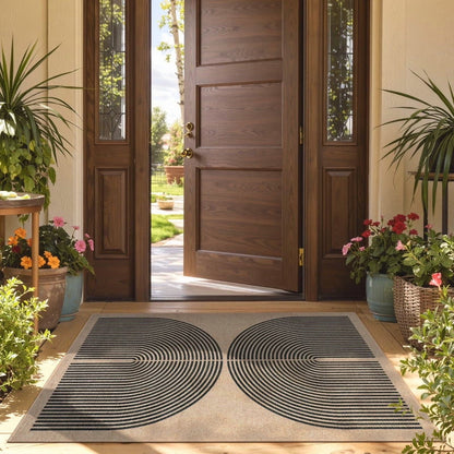 RUG ROBOT Modern Rainbow Easy Jute Rug, Patio Rug Washable Rugs for Entryway Farmhouse Area Rug, Non Slip Indoor Door Mat Contemporary Throw Rug for Laundry Guestroom Room Patio Decor