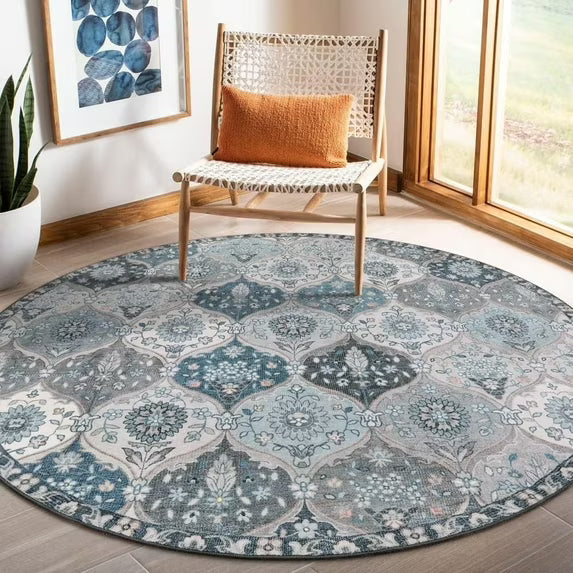 Moynesa Area Rug for Living Room Indoor Non-Slip Moroccan Trellis Washable Mat Large Oriental Accent Throw Rug for Kitchen Entryway Bathroom Bedroom Office Carpet