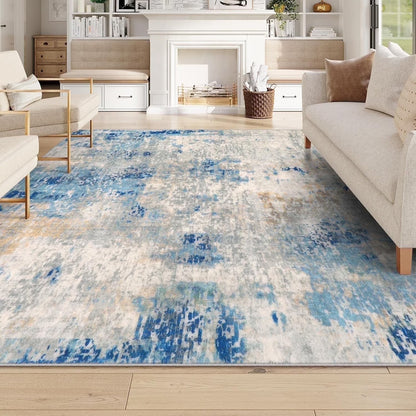 Moynesa Modern Abstract Round Rug,Gray Kitchen Rugs Soft Bedroom Circle Rugs Washable Living Room Mat, Contemporary Large Indoor Office Carpet for Mudroom Kitchen Apartment Basement
