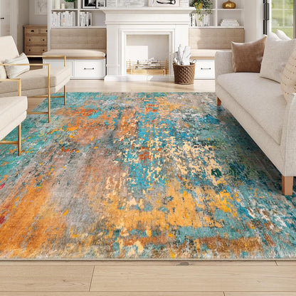 Moynesa Modern Abstract Round Rug,Gray Kitchen Rugs Soft Bedroom Circle Rugs Washable Living Room Mat, Contemporary Large Indoor Office Carpet for Mudroom Kitchen Apartment Basement