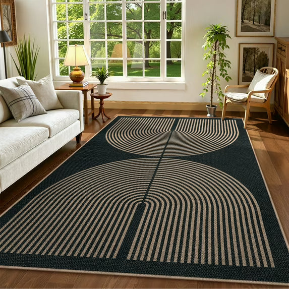 RUG ROBOT Modern Rainbow Easy Jute Rug, Patio Rug Washable Rugs for Entryway Farmhouse Area Rug, Non Slip Indoor Door Mat Contemporary Throw Rug for Laundry Guestroom Room Patio Decor