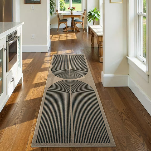 RUG ROBOT Modern Rainbow Easy Jute Rug, Patio Rug Washable Rugs for Entryway Farmhouse Area Rug, Non Slip Indoor Door Mat Contemporary Throw Rug for Laundry Guestroom Room Patio Decor