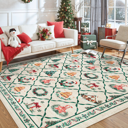 Lahome Decor Moroccan Boho Area Rugs,Large Washable Bedroom Rugs,Soft Non Slip Non-Shedding Kitchen Mat Indoor Office Carpet for Living Dining Playroom Nursery