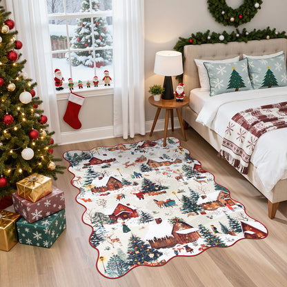 Lahome Decor Christmas Area Rug,Washable Rug For Living Room Bedroom Kitchen Holiday Decor Bathroom Entryway Laundry Room Non-slip Soft Carpet