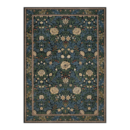 Lahome Non-Slip Washable Area Rug, Boho Floral Vintage Low-Pile Carpet for Living Room Bedroom Dining Room and Office, Stain Resistant Soft Indoor Mat
