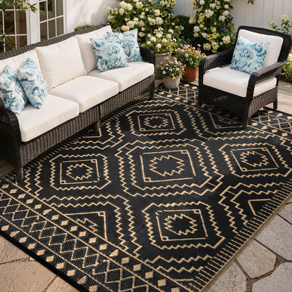 RUG ROBOT Waterproof Outdoor Rug, Reversible Plastic Straw Outside Carpet for Backyard, Moroccan Indoor Outdoor Rug for Camping, Garden, Balcony, Camping & RV
