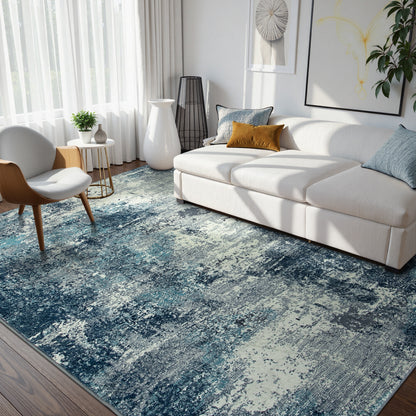 RUG ROBT Abstract Rug, Washable Bathroom Rug Non-Slip,Low-Pile Entryway Rug Indoor Mat,Soft Modern Throw Rug for Entrance Entry Kitchen Bedroom