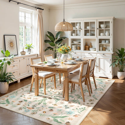 Lahome Decor Insect Botanical Washable Rugs for Bedroom, Soft Rug for Entryway, Kitchen Rugs Non Slip Washable, Boho Floral Indoor Throw Carpet for Bathroom Laundry Living Room Walmart Walmart