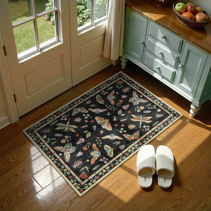 Moynesa Insect Area Rugs Washable Rug for Living Room Soft Natural Bedroom Rug Bug Accent Carpet for Dining Room Nursery Office Stain Resistant Non Slip