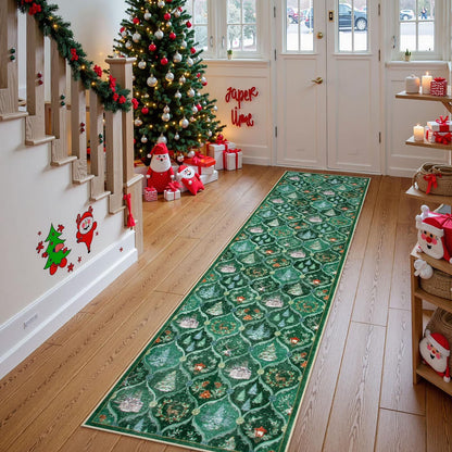 Moynesa Christmas Area Rug for Living Room, Large Rug Xmas Tree Modern Rug Kitchen Rug Washable Rug Non Slip Moroccan Carpet Holiday Decor Soft Accent Rug for Bedroom Dining Room