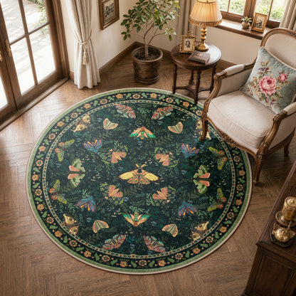 Moynesa Bug Area Rugs Washable Rug for Living Room, Soft Vintage Insect Carpet, Botanical Accent Rug for Bedroom Dining Room Office Stain Resistant Non Slip