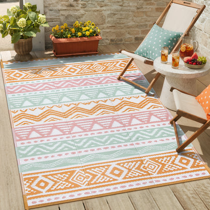 Moynesa Outdoor Rug Waterproof, Lightweight Plastic Straw Rug for Camping RV, Reversible Outside Carpet for Patio Deck Porch Balcony Picnic Tent