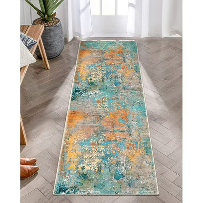 Moynesa Modern Abstract Round Rug,Gray Kitchen Rugs Soft Bedroom Circle Rugs Washable Living Room Mat, Contemporary Large Indoor Office Carpet for Mudroom Kitchen Apartment Basement