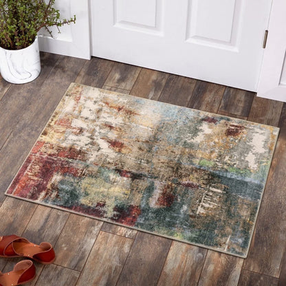 Moynesa Modern Abstract Round Rug,Gray Kitchen Rugs Soft Bedroom Circle Rugs Washable Living Room Mat, Contemporary Large Indoor Office Carpet for Mudroom Kitchen Apartment Basement