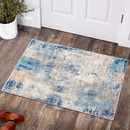 Moynesa Modern Abstract Round Rug,Gray Kitchen Rugs Soft Bedroom Circle Rugs Washable Living Room Mat, Contemporary Large Indoor Office Carpet for Mudroom Kitchen Apartment Basement