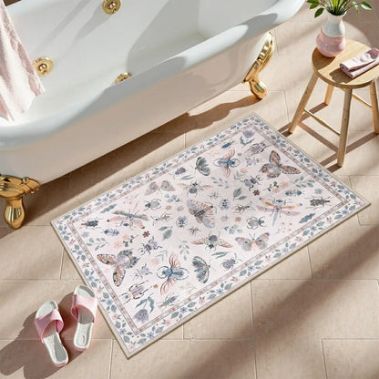 Moynesa Insect Area Rugs Washable Rug for Living Room Soft Natural Bedroom Rug Bug Accent Carpet for Dining Room Nursery Office Stain Resistant Non Slip