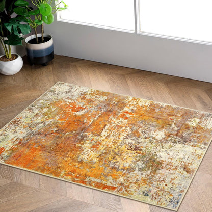 Moynesa Modern Abstract Round Rug,Gray Kitchen Rugs Soft Bedroom Circle Rugs Washable Living Room Mat, Contemporary Large Indoor Office Carpet for Mudroom Kitchen Apartment Basement