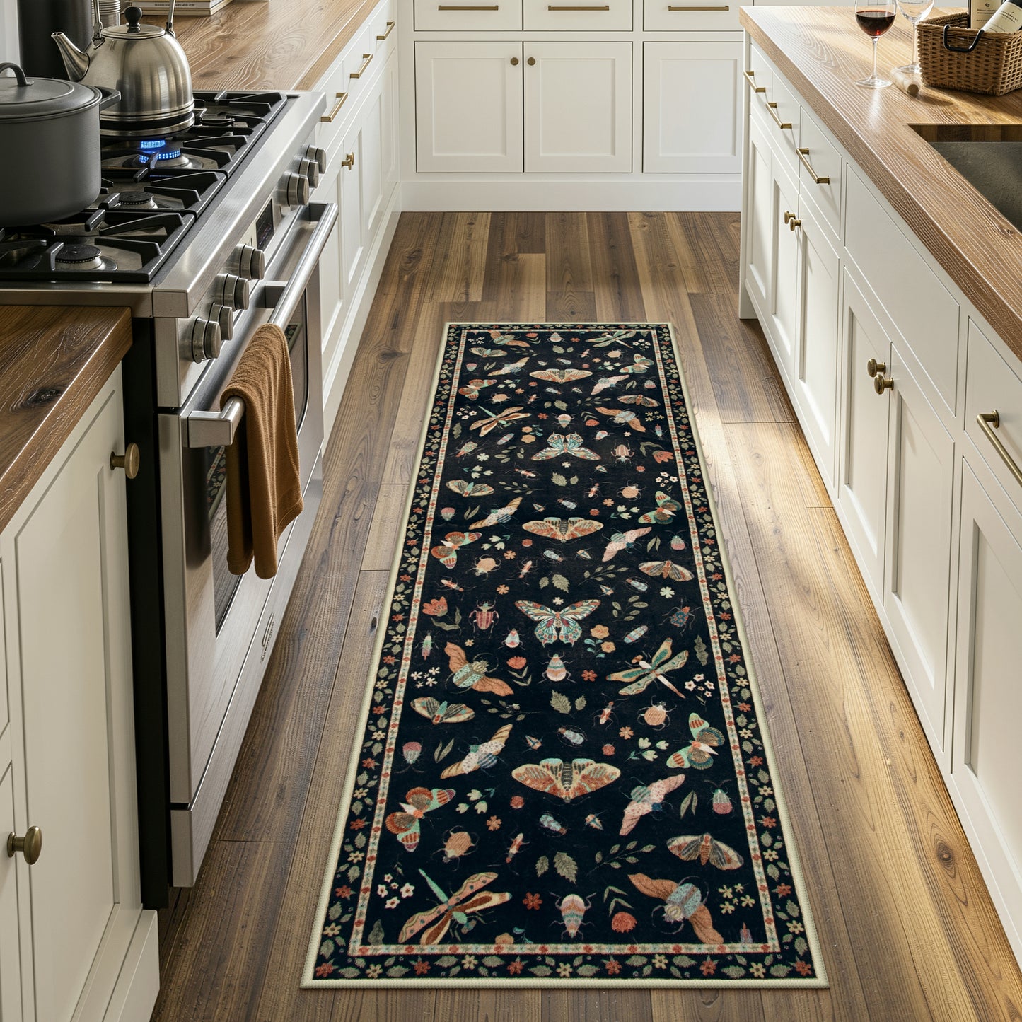 Moynesa Insect Area Rugs Washable Rug for Living Room Soft Natural Bedroom Rug Bug Accent Carpet for Dining Room Nursery Office Stain Resistant Non Slip