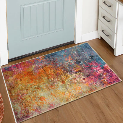 Moynesa Modern Abstract Round Rug,Gray Kitchen Rugs Soft Bedroom Circle Rugs Washable Living Room Mat, Contemporary Large Indoor Office Carpet for Mudroom Kitchen Apartment Basement