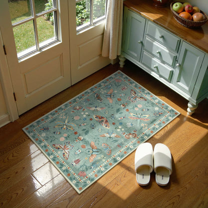 Moynesa Insect Area Rugs Washable Rug for Living Room Soft Natural Bedroom Rug Bug Accent Carpet for Dining Room Nursery Office Stain Resistant Non Slip