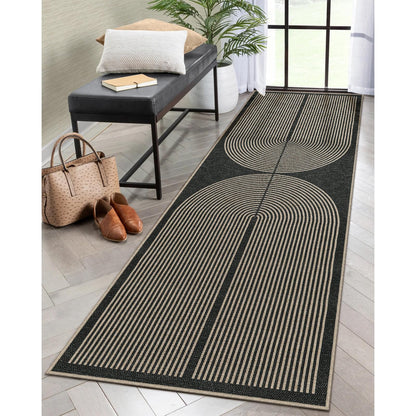 RUG ROBOT Modern Rainbow Easy Jute Rug, Patio Rug Washable Rugs for Entryway Farmhouse Area Rug, Non Slip Indoor Door Mat Contemporary Throw Rug for Laundry Guestroom Room Patio Decor