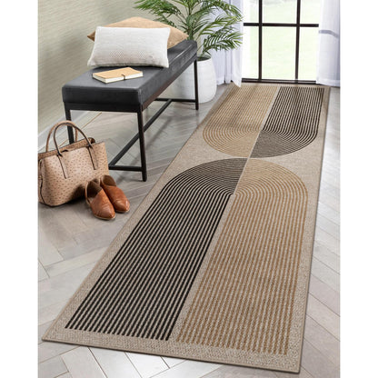 RUG ROBOT Modern Rainbow Easy Jute Rug, Patio Rug Washable Rugs for Entryway Farmhouse Area Rug, Non Slip Indoor Door Mat Contemporary Throw Rug for Laundry Guestroom Room Patio Decor