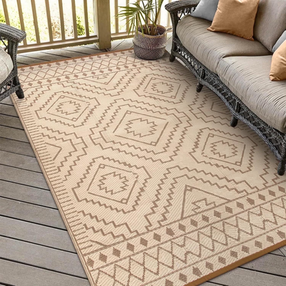 RUG ROBOT Waterproof Outdoor Rug, Reversible Plastic Straw Outside Carpet for Backyard, Moroccan Indoor Outdoor Rug for Camping, Garden, Balcony, Camping & RV