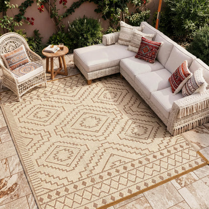 RUG ROBOT Waterproof Outdoor Rug, Reversible Plastic Straw Outside Carpet for Backyard, Moroccan Indoor Outdoor Rug for Camping, Garden, Balcony, Camping & RV