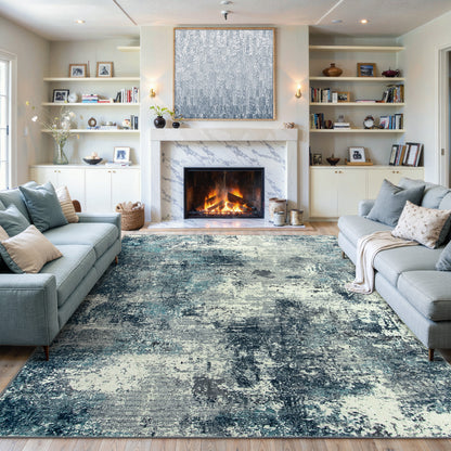 RUG ROBT Abstract Rug, Washable Bathroom Rug Non-Slip,Low-Pile Entryway Rug Indoor Mat,Soft Modern Throw Rug for Entrance Entry Kitchen Bedroom