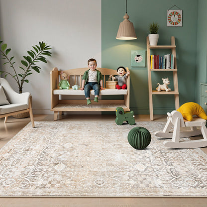 Lahome Decor Washable Area Rug,Boho Tribe Rugs for Living Room With Non-Slip Backing, Stain Resistant Non-Shed Carpet for Bedroom, Dining Room, Dorm, Office,Farmhouse Walmart Walmart