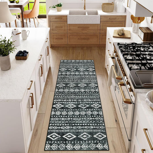 Moynesa Washable Kitchen Entrance Rug Non Slip, Entryway Rugs Soft Area Rugs for Living Room, Farmhouse Moroccan Small Carpet for Bathroom Beside Office