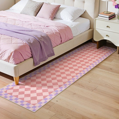 Wonnitar Checkered Area Rug, Washable Checkerboard Rug for Living Room, Non Slip Soft Low Pile Geometric Indoor Carpet for Bedroom, Nursery, Office