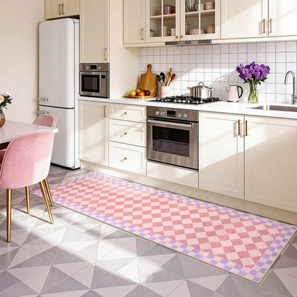 Wonnitar Checkered Area Rug, Washable Checkerboard Rug for Living Room, Non Slip Soft Low Pile Geometric Indoor Carpet for Bedroom, Nursery, Office