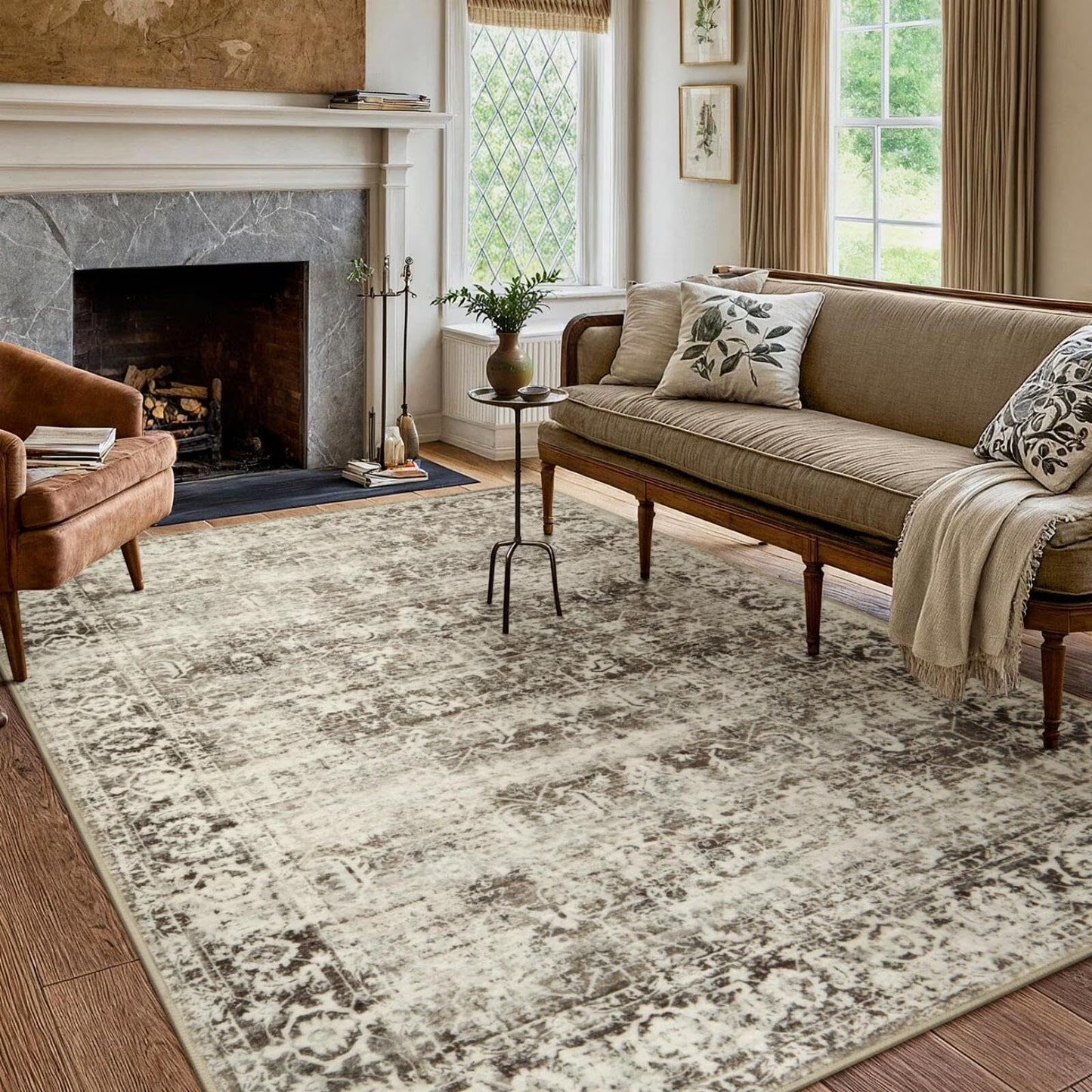 Moynesa Washable Area Rugs, Rugs for Bedroom Soft Rugs for Bedroom Aesthetic Boys,Retro Distressed Non Slip Throw Rug Carpet Dining Room Rugs for Under Table