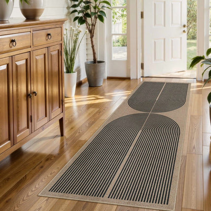 RUG ROBOT Modern Rainbow Easy Jute Rug, Patio Rug Washable Rugs for Entryway Farmhouse Area Rug, Non Slip Indoor Door Mat Contemporary Throw Rug for Laundry Guestroom Room Patio Decor