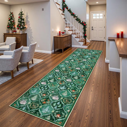 Moynesa Christmas Area Rug for Living Room, Large Rug Xmas Tree Modern Rug Kitchen Rug Washable Rug Non Slip Moroccan Carpet Holiday Decor Soft Accent Rug for Bedroom Dining Room