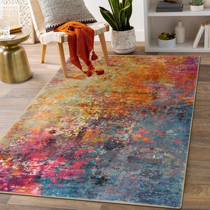 Moynesa Modern Abstract Round Rug,Gray Kitchen Rugs Soft Bedroom Circle Rugs Washable Living Room Mat, Contemporary Large Indoor Office Carpet for Mudroom Kitchen Apartment Basement