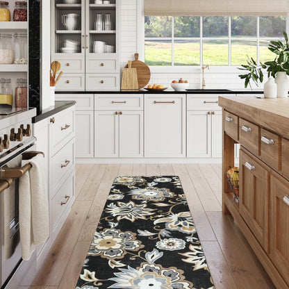 Lahome Collection Modern Floral Area Rug, Non-Slip Vintage Area Rug Accent Distressed Throw Rugs Floor Carpet for Living Room Bedrooms Decor, Paisley