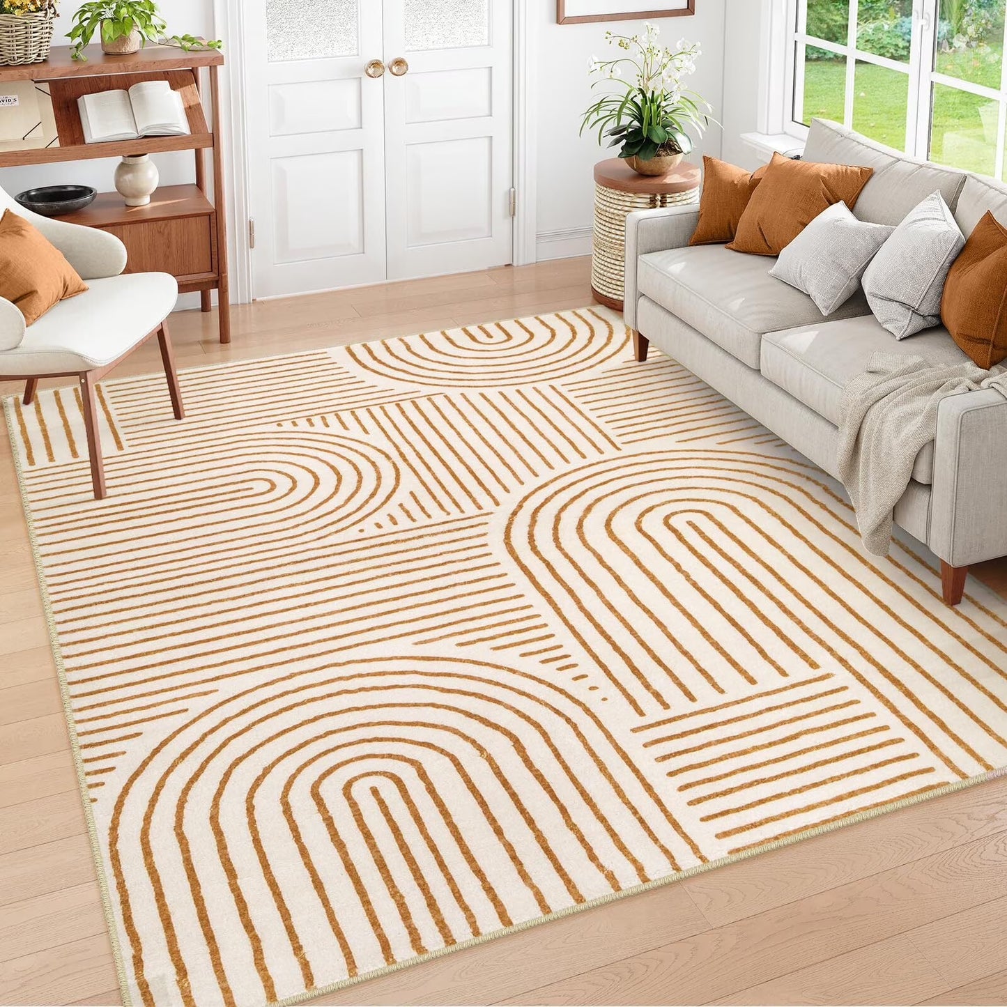 Moynesa Abstract Area Rugs for Living Room, Ultra-Thin Soft Washable Rug Non-Slip Modern Bedroom Rug Indoor Large Throw Carpet for Dining Room Office Dorm Playroom