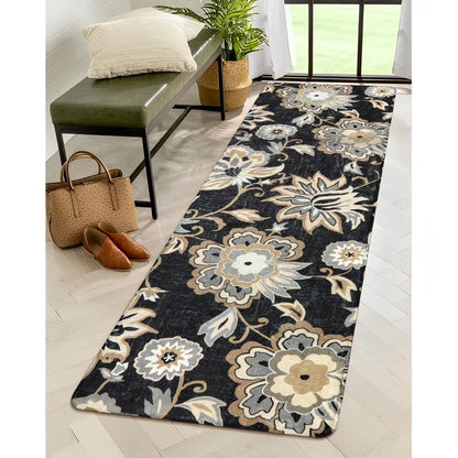 Lahome Collection Modern Floral Area Rug, Non-Slip Vintage Area Rug Accent Distressed Throw Rugs Floor Carpet for Living Room Bedrooms Decor, Paisley