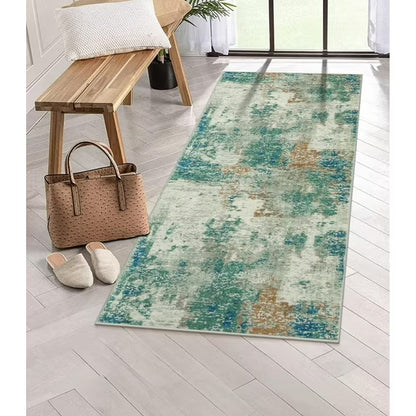 Moynesa Modern Abstract Round Rug,Gray Kitchen Rugs Soft Bedroom Circle Rugs Washable Living Room Mat, Contemporary Large Indoor Office Carpet for Mudroom Kitchen Apartment Basement