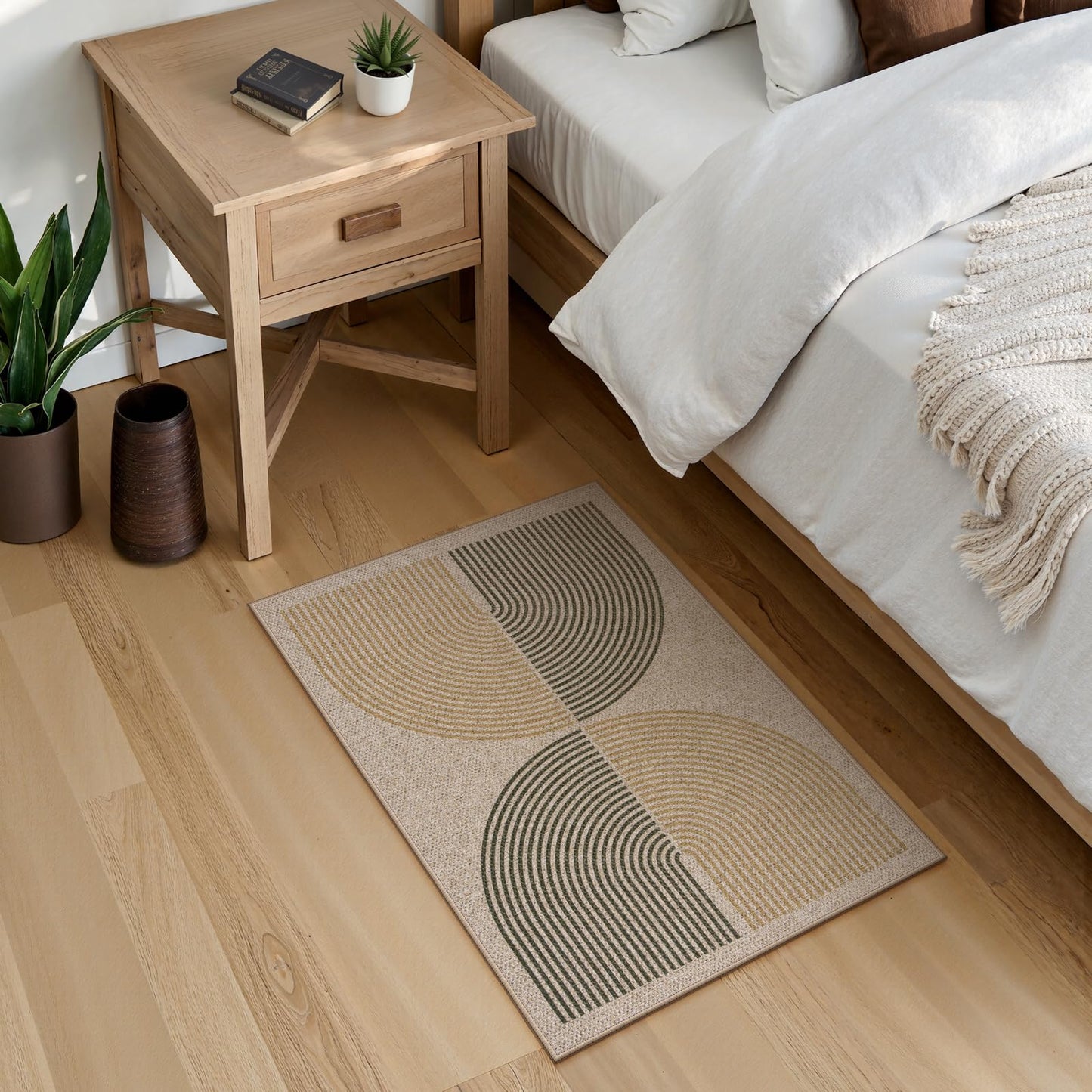 RUG ROBOT Modern Rainbow Easy Jute Rug, Patio Rug Washable Rugs for Entryway Farmhouse Area Rug, Non Slip Indoor Door Mat Contemporary Throw Rug for Laundry Guestroom Room Patio Decor