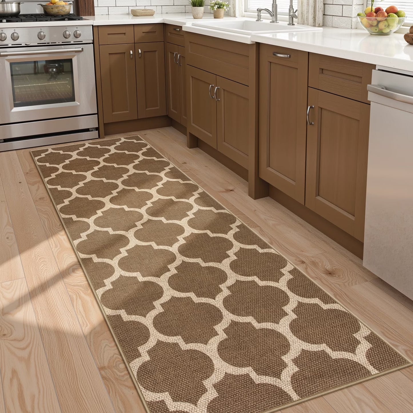 SUNDEREY Modern Geometric Area Rug, Washable Bedroom Rug,Easy Jute Indoor Outdoor Carpet, Farmhouse Checkered Non Slip Black Carpet for Office Couch Entrance Kitchen